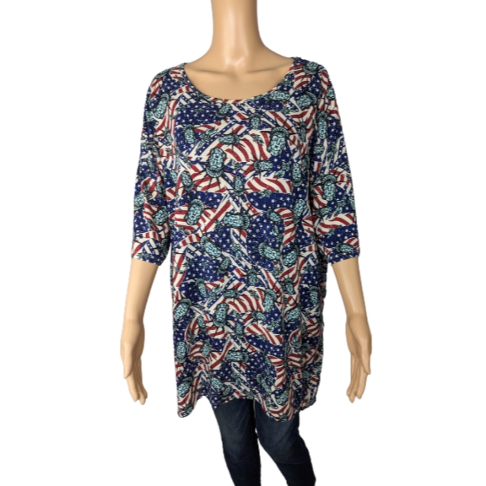 LuLaRoe Statue of Liberty Irma Tunic Top 2X